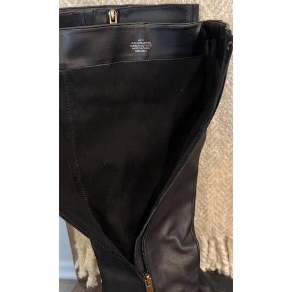 Kurt Geiger Size 9.5 heel boot women's black leather Elmer knee High eagle 40.5 - Picture 11 of 16